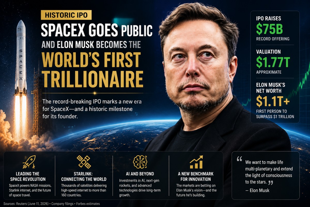 SpaceX Goes Public and Elon Musk Becomes the World’s First Trillionaire